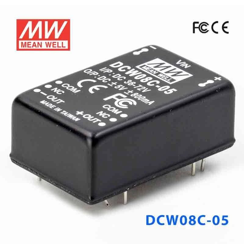 Mean Well DCW08C-05 DC-DC Converter - 8W - 36~72V in ±5V out 800mA