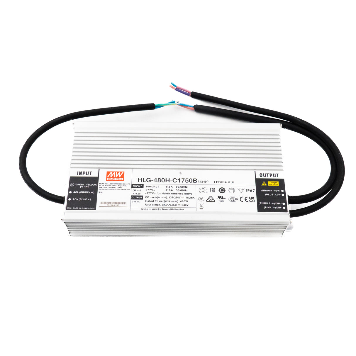 Mean Well HLG-480H-C1750B Power Supply 480W 1750mA - Dimmable - PHOTO 1