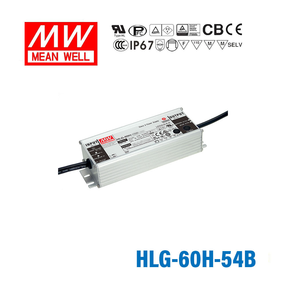 Mean Well HLG-60H-54B Power Supply 60W 54V - Dimmable