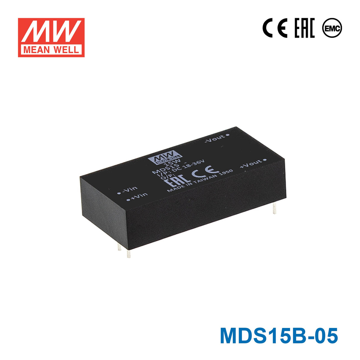 Mean Well MDS15B-05 DC-DC Converter - 15W - 18~36V in 5V out