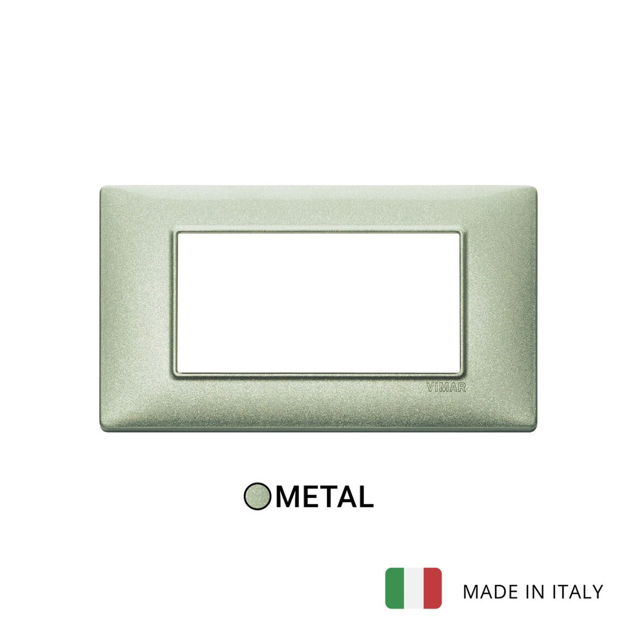 Vimar Plana Plate 4M Metal Metallized Green