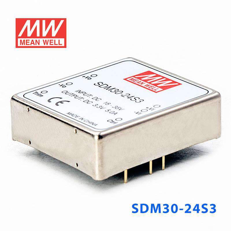 Mean Well SDM30-24S3 DC-DC Converter - 16.5W - 18~36V in 3.3V out 5A - PHOTO 1