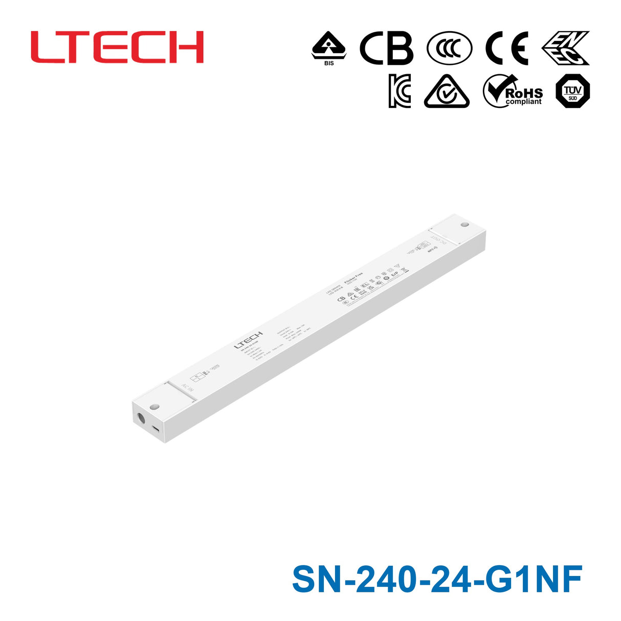Ltech SN-240-24-G1NF 240W 24VDC CV LED Driver 10A