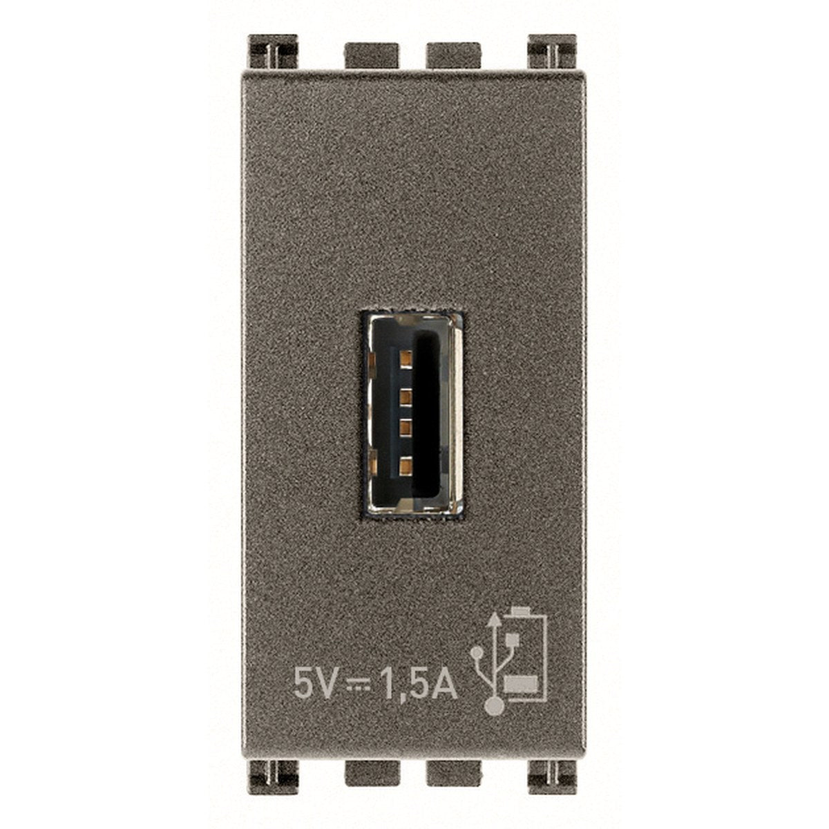 Vimar Arke USB Supply Unit 5V 1.5A 1M Aluminium