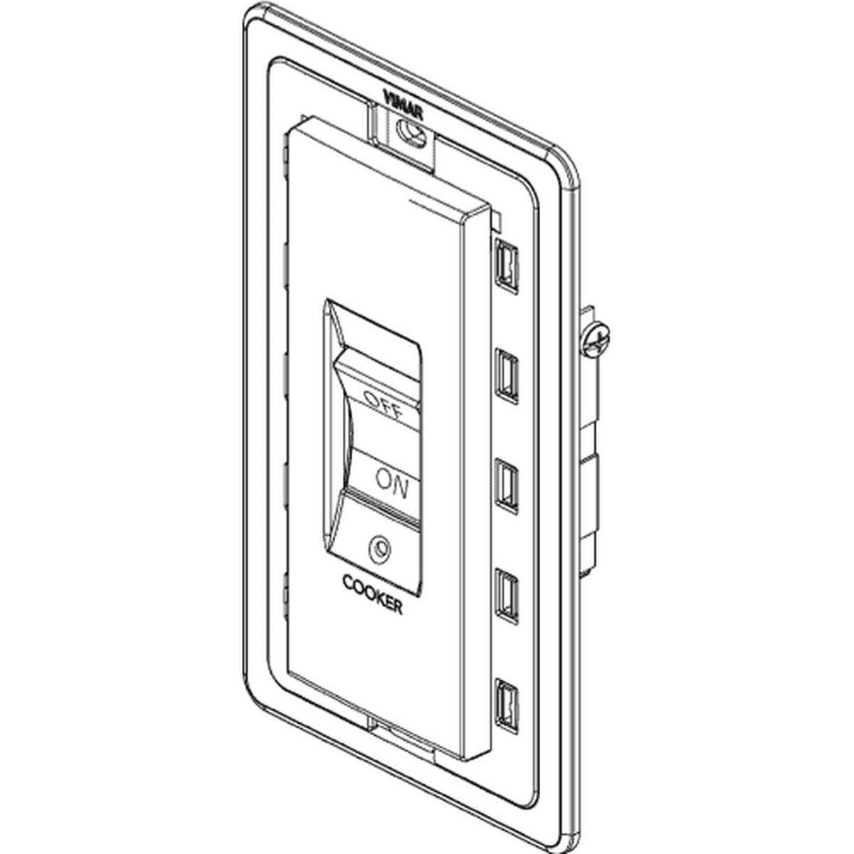 Plana 2P 45A 1-Way Cooker Switch 5M White - PHOTO 3