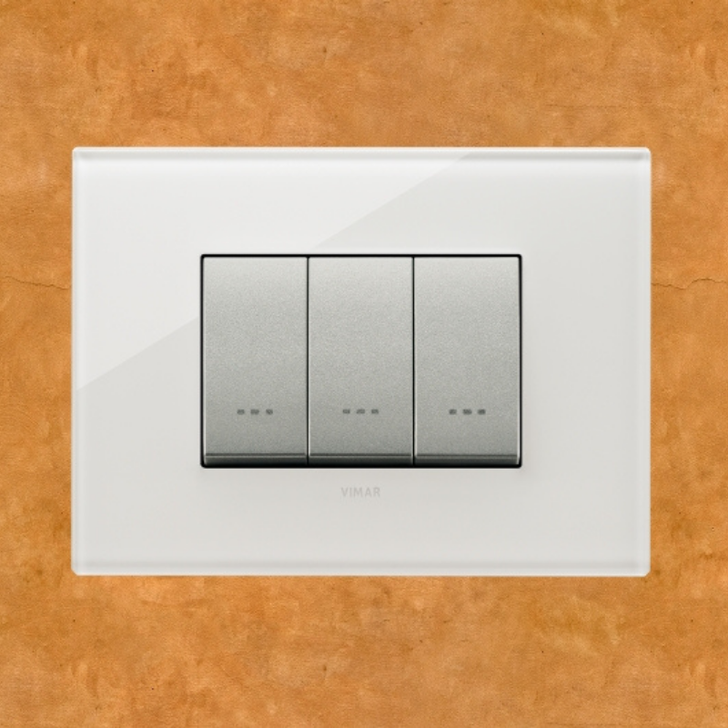 Vimar Eikon Glass 3 Gang Switch - Milky White - 16A - PHOTO 10