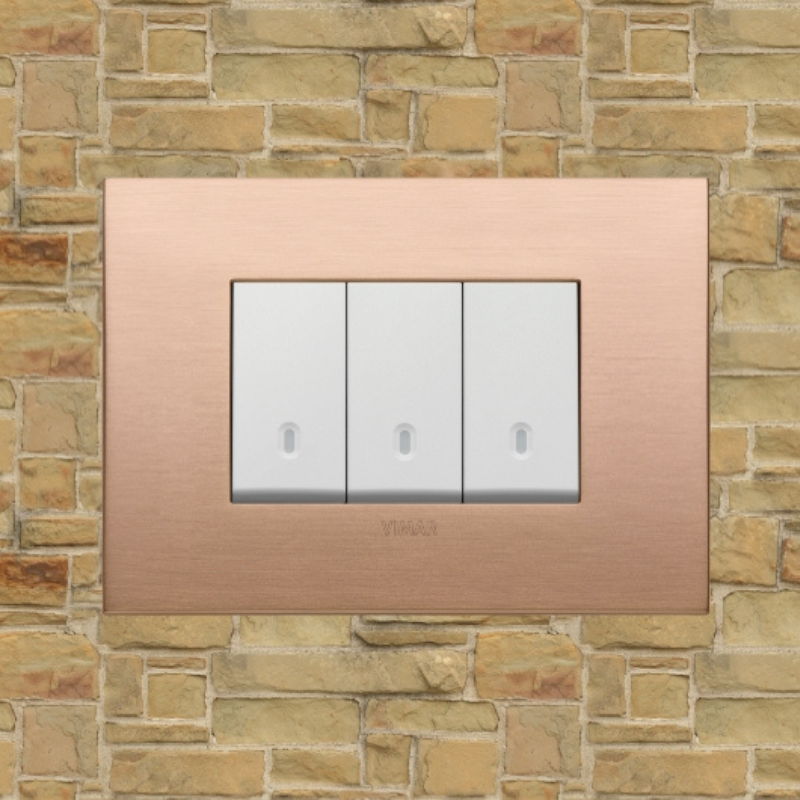 Vimar Arke Metal 3 Gang switch - Brushed Copper - 16A - PHOTO 7