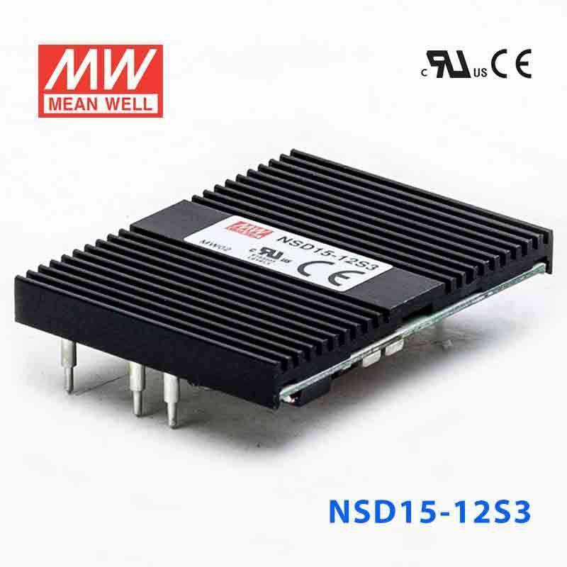 Mean Well NSD15-12S3 DC-DC Converter - 12.375W - 9.4~36V in 3.3V out 3.75A