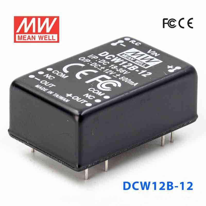 Mean Well DCW12B-12 DC-DC Converter - 12W - 18~36V in ±12V out 500mA