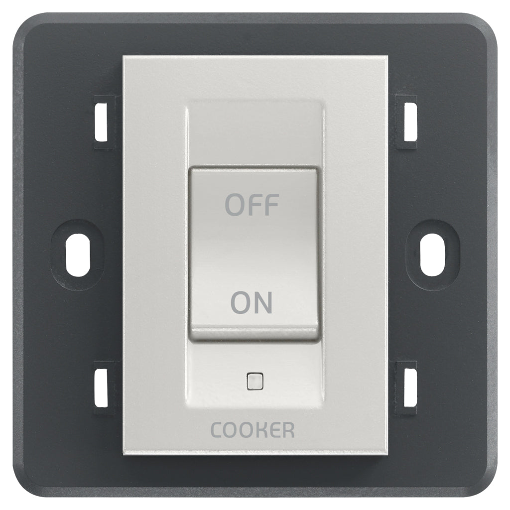 Eikon 2P 45A 1-Way Cooker Switch 3M Silver