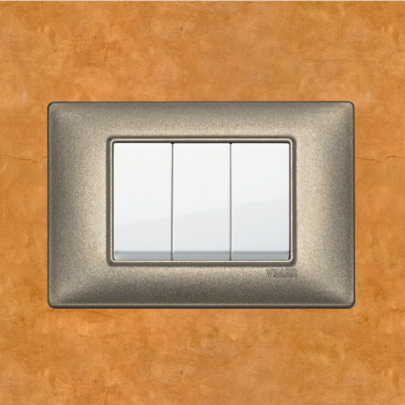 Vimar Plana Metal 3 Gang Switch - Metallic Bronze - 16A - PHOTO 9