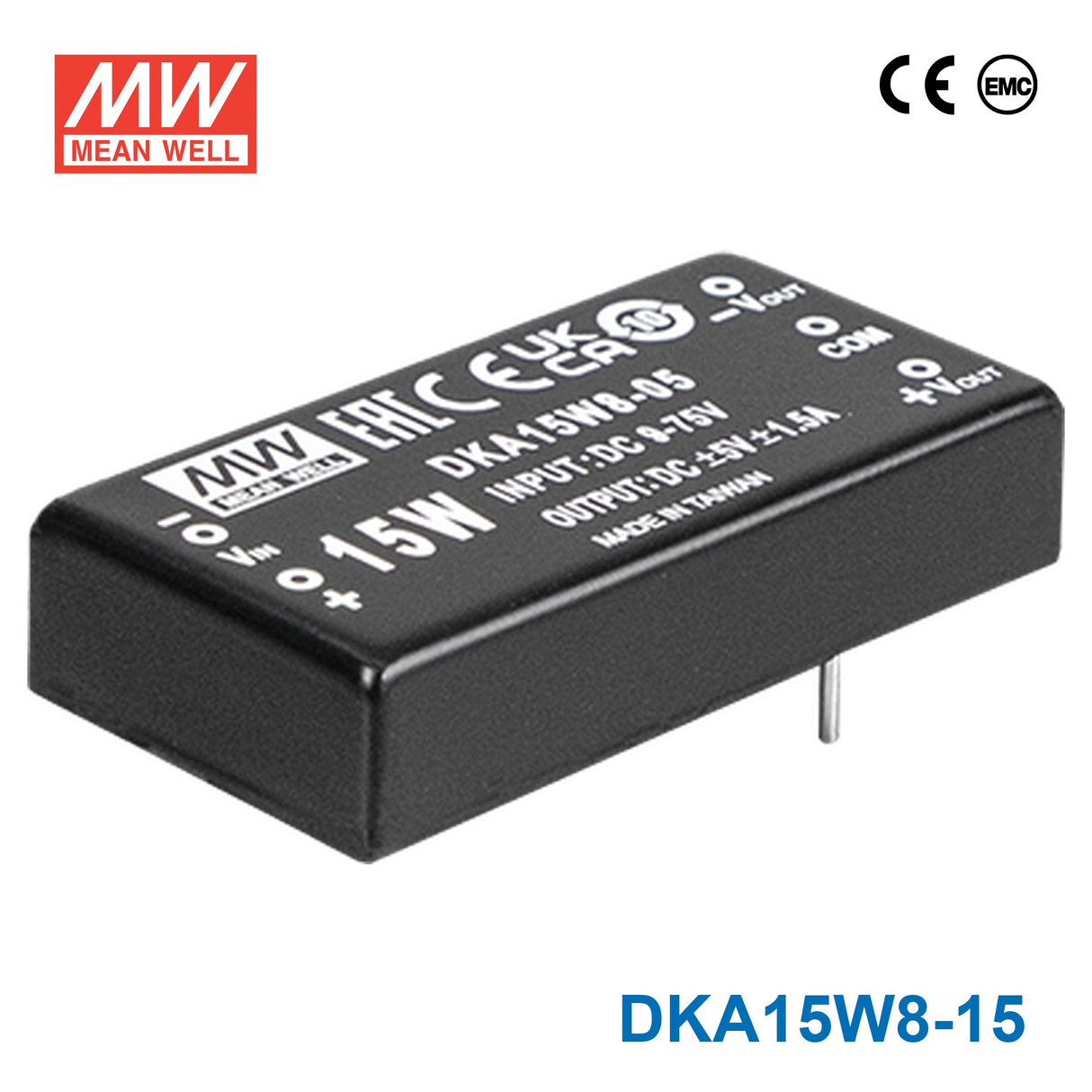 Mean Well DKA15W8-15 15W DC-DC Converter ±15VDC 500mA