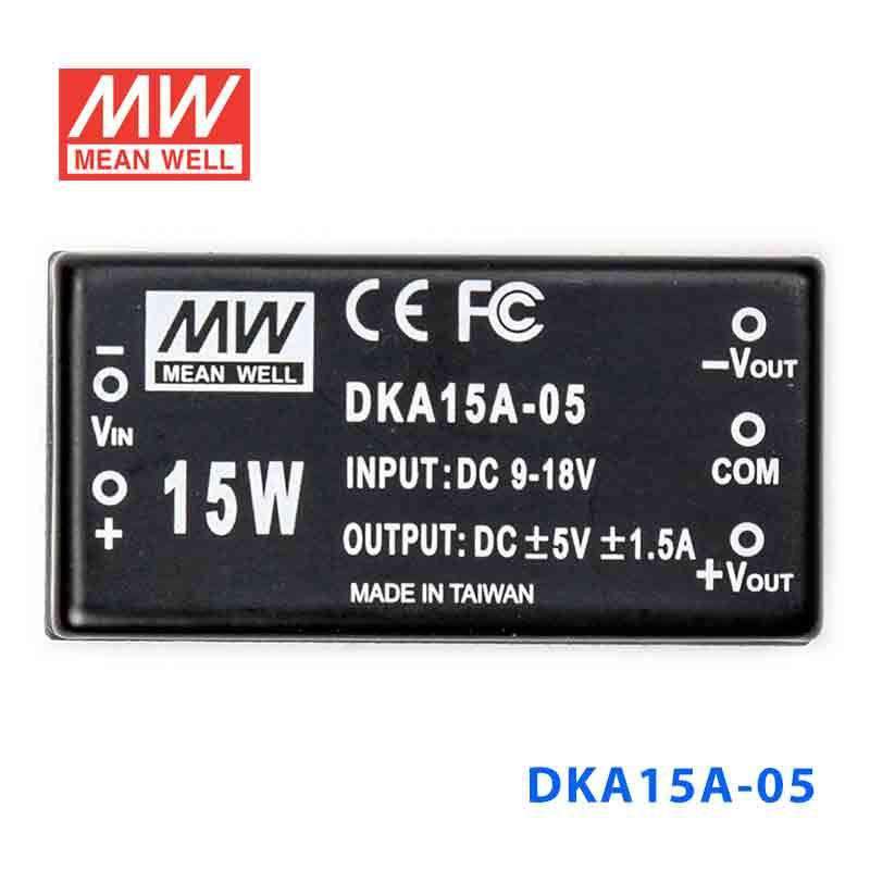 Mean Well DKA15A-05 DC-DC Converter - 15W - 9~18V in ±5V out 1.5A - PHOTO 2