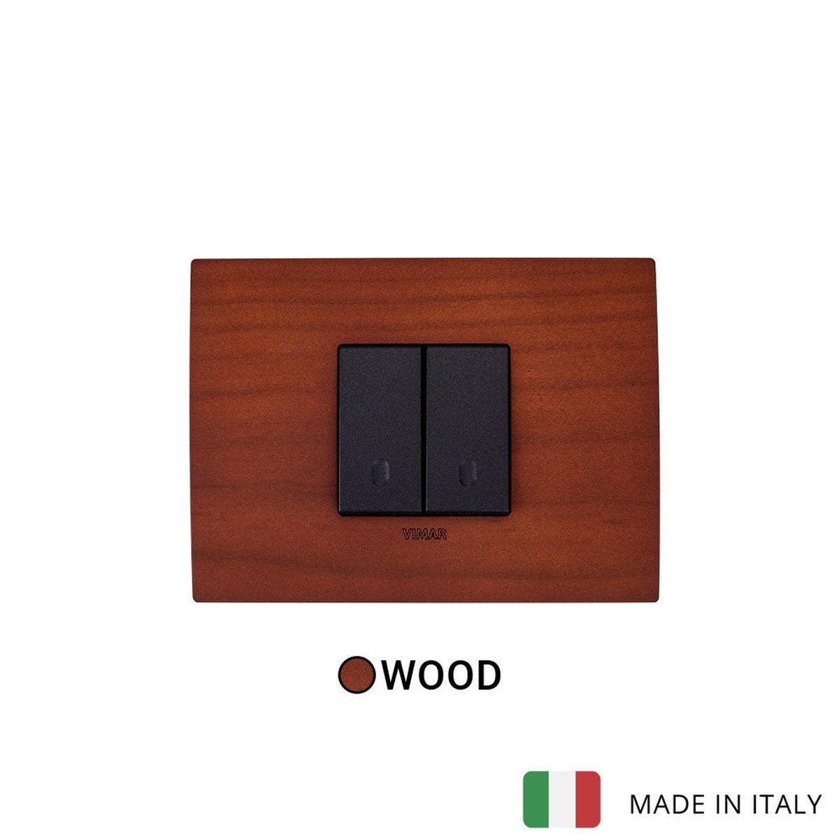 Vimar Arke Wood 2 Gang Switch - Cherry Wood - 16A - PHOTO 3