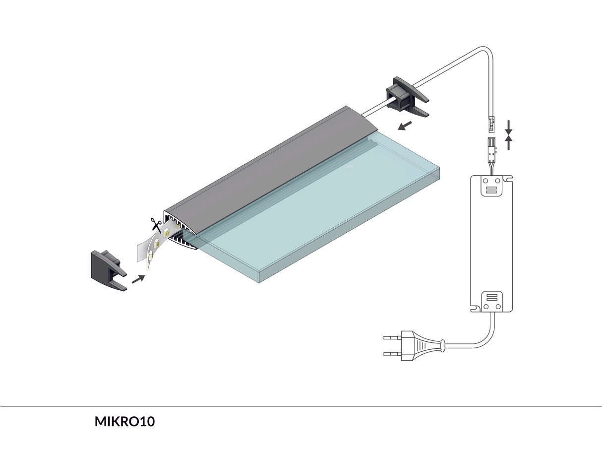 Archilight Vritos Vas LED Extrusion Profile Trapezium Shape - 2 Metre - No Diffuser - PHOTO 3