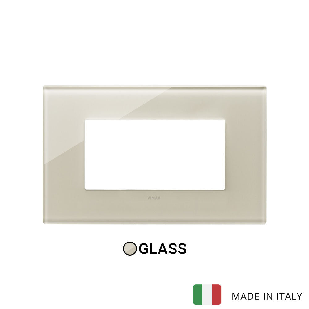 Vimar Eikon Exe Plate 4M Glass Canvas White