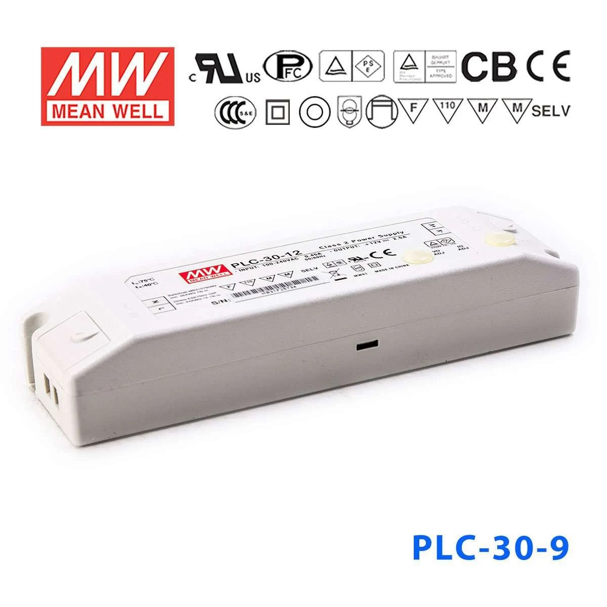 Mean Well PLC-30-9 Power Supply 30W 9V - PFC 3.3A