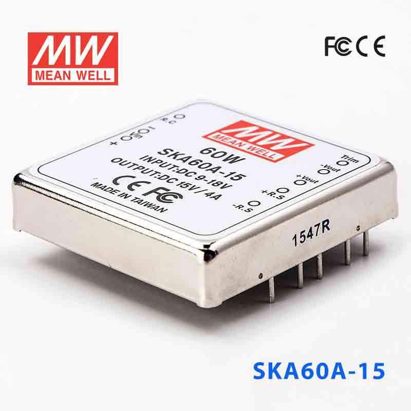 Mean Well SKA60A-15 DC-DC Converter - 60W - 9~18V in 15V out 4A