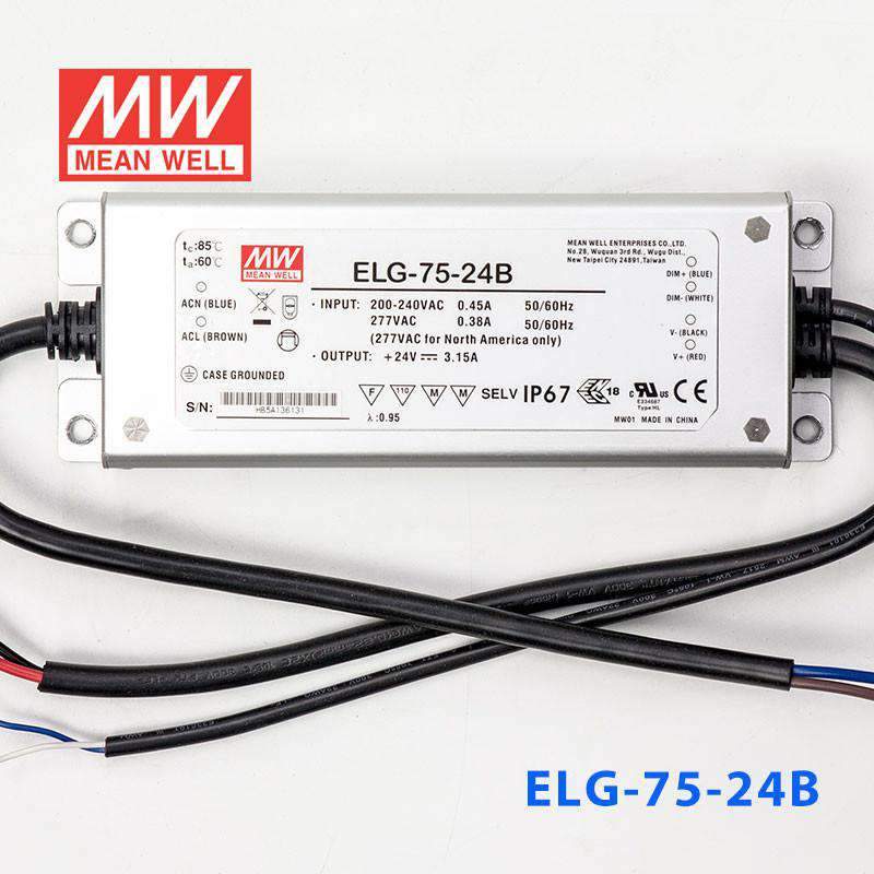 Mean Well ELG-75-24B Power Supply 75W 24V - Dimmable 3.15A - PHOTO 2