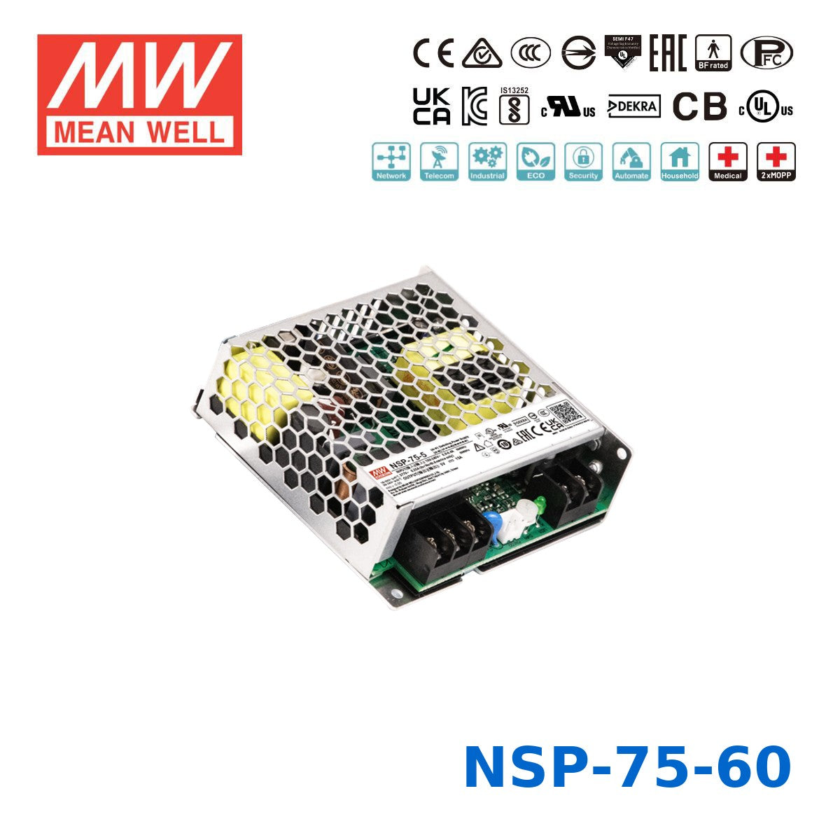 Mean Well 78W High Reliable Multi-Industries Power Supply 60V 1.3A