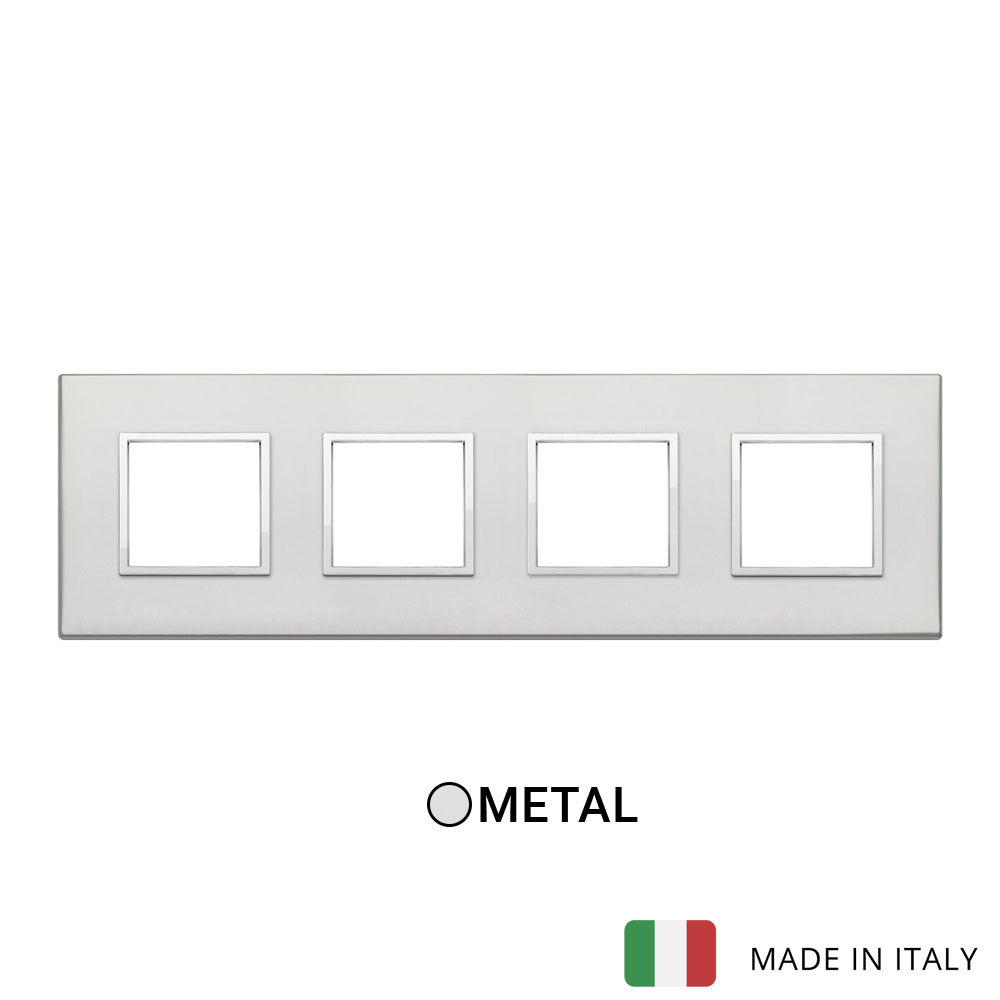 Vimar Eikon Evo Plate 8M (2+2+2+2) 71MM Aluminium Silver