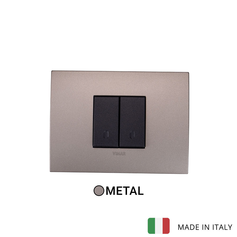 Vimar Arke Metal 2 Gang switch - Matt Graphite - 16A - PHOTO 4