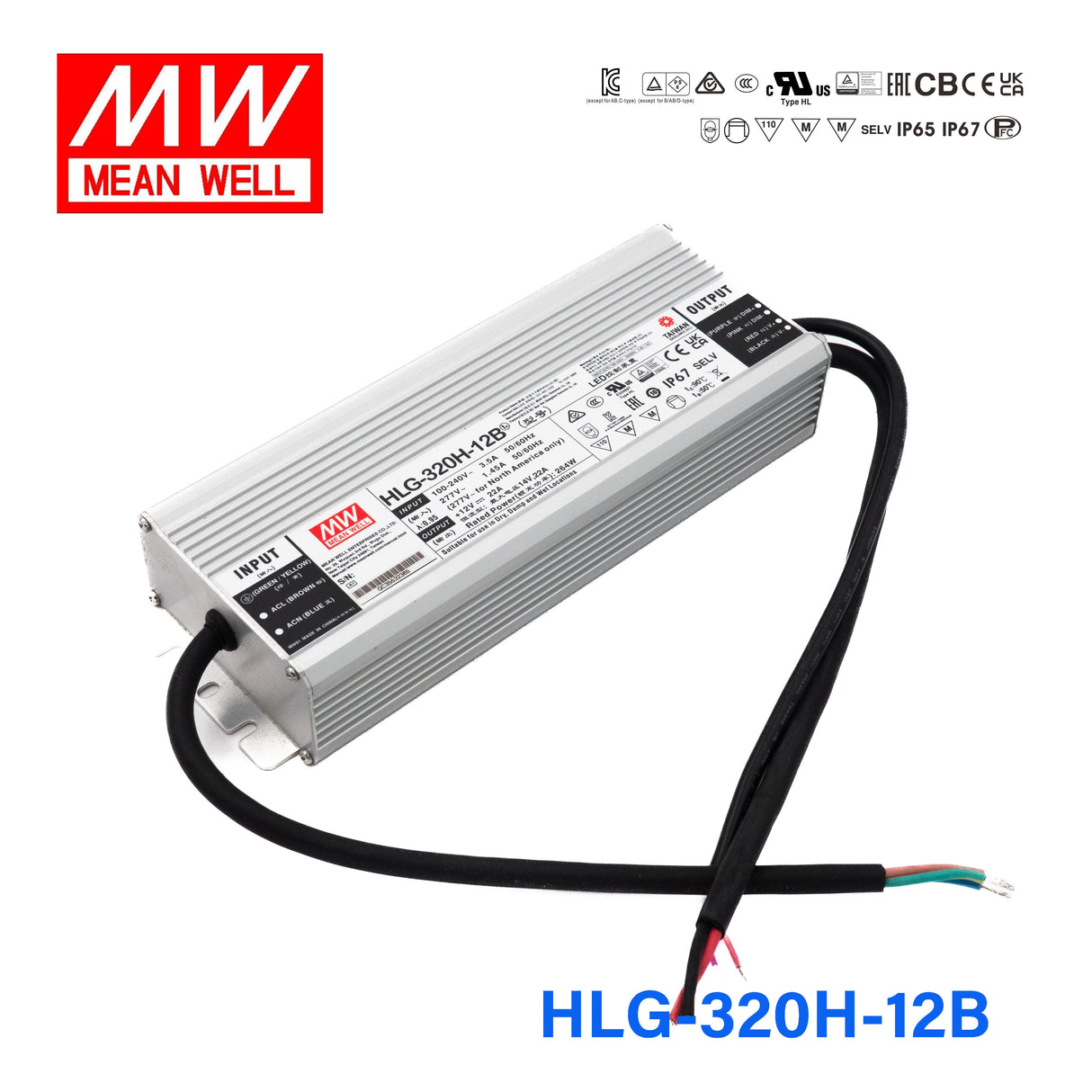 Mean Well HLG-320H-12B Power Supply 264W 12V - Dimmable 22A