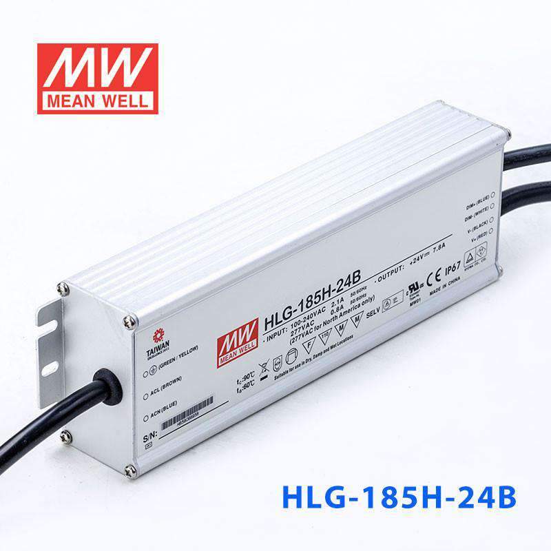 Mean Well HLG-185H-24B Power Supply 185W 24V- Dimmable 7.8A - PHOTO 1