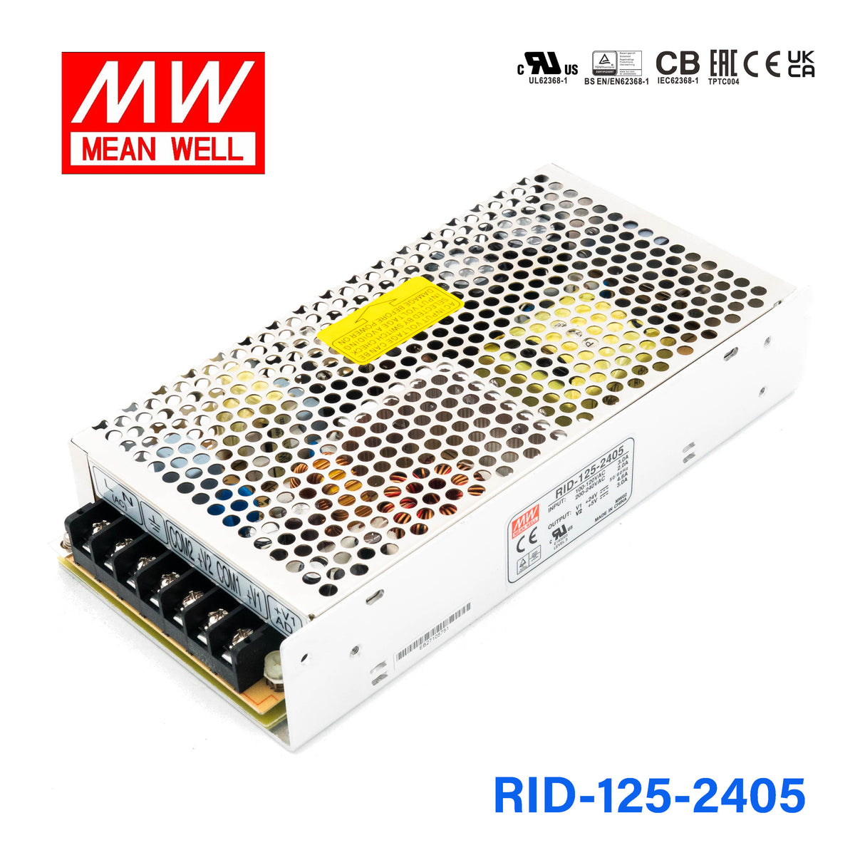 Mean Well RID-125-2405 AC-DC Dual output enclosed power supply 125W 3A