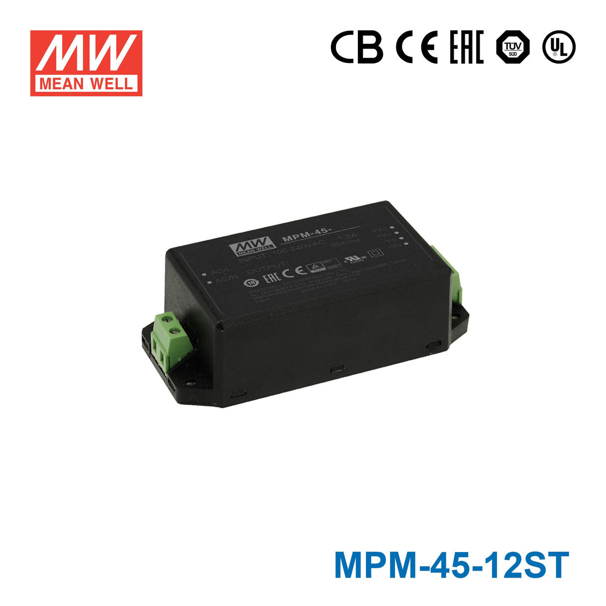 Mean Well MPM-45-12ST Power Supply 45W 12V 3.75A