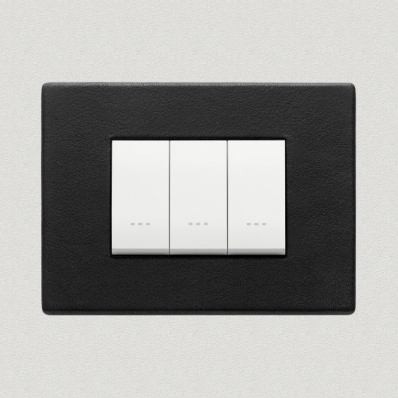 Vimar Eikon Leather 3 Gang Switch - Black Forest - 16A - PHOTO 3