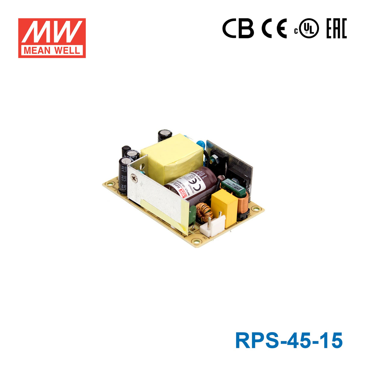 Mean Well RPS-45-15 Green Power Supply W 15V 3A - Medical Power Supply
