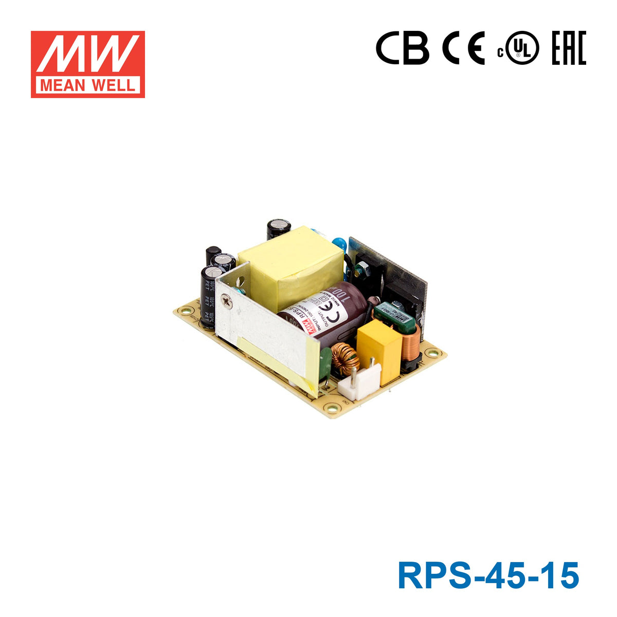 Mean Well RPS-45-15 Green Power Supply W 15V 3A - Medical Power Supply