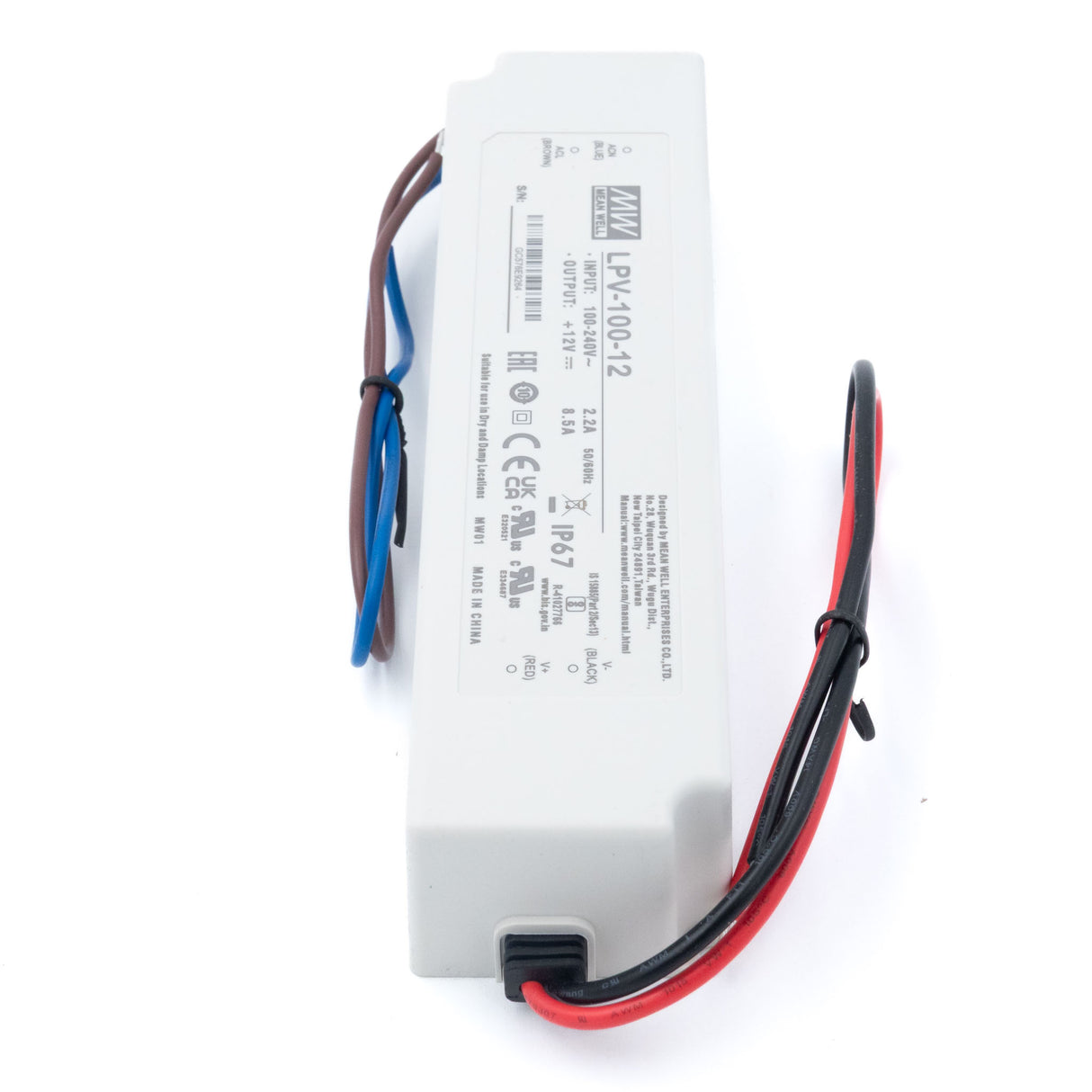 Mean Well LPV-100-12 LED Driver — 102W 12V 8.5A IP67 Waterproof - PHOTO 2