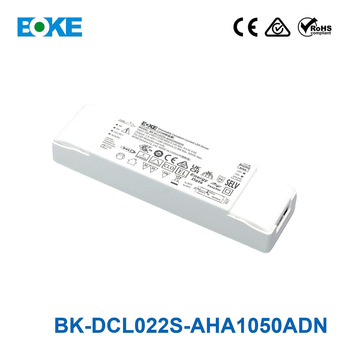 BOKE BK-DCL022S-AHA1050ADN 22W DALI-2 LED Driver