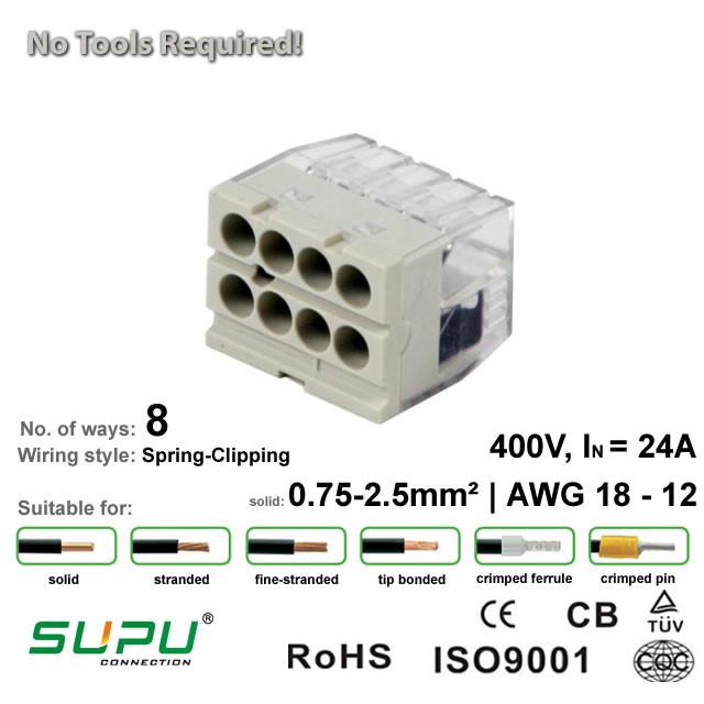 Supu 522408 Push-in Connector - 8 Way
