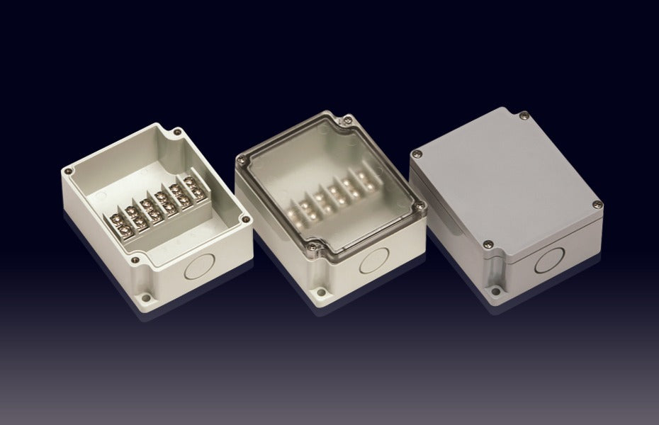 Boxco Terminal Box 6-pole 75x91x43mm, IP67, IK08, ABS, Grey Cover