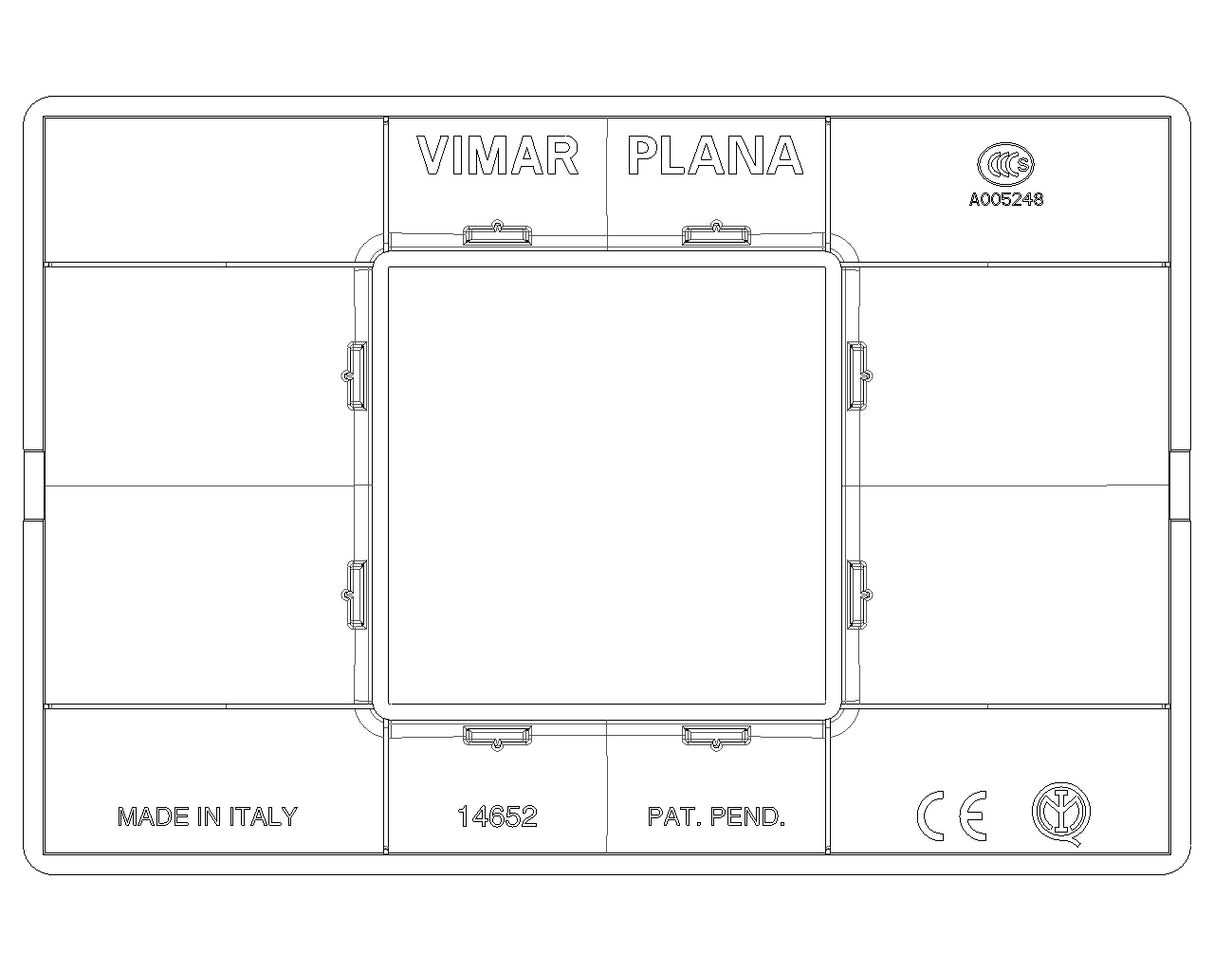 Vimar Plana Plate 2centrM techn. Wood Colour - PHOTO 2