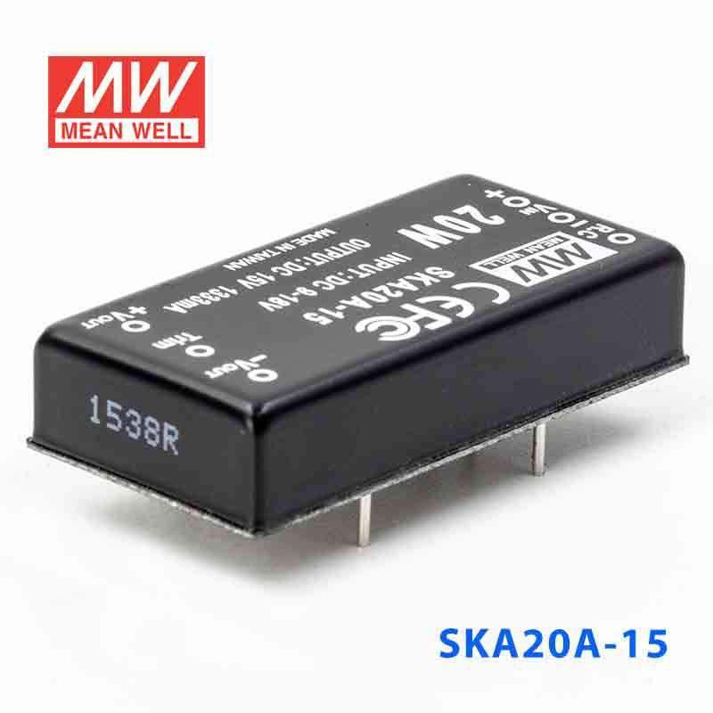 Mean Well SKA20A-15 DC-DC Converter - 20W - 9~18V in 15V out 1.33A - PHOTO 1