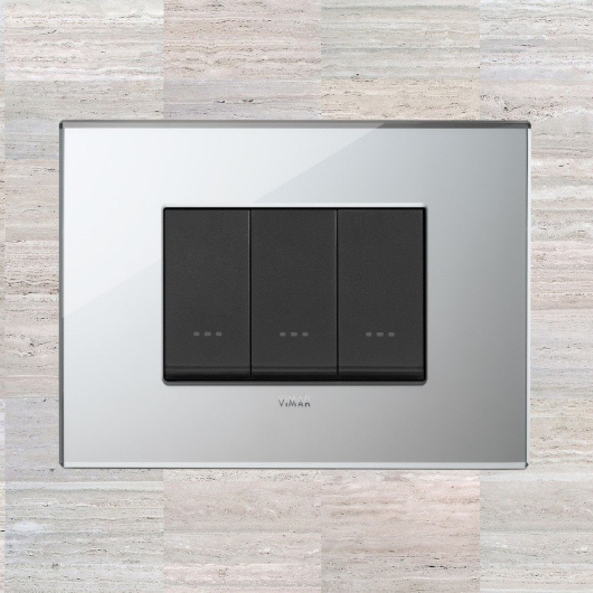 Vimar Eikon Glass 3 Gang Switch - Ice Silver - 16A - PHOTO 5