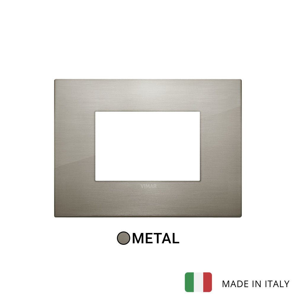 Vimar Arke Classic Plate 3M Metal Brushed Inox