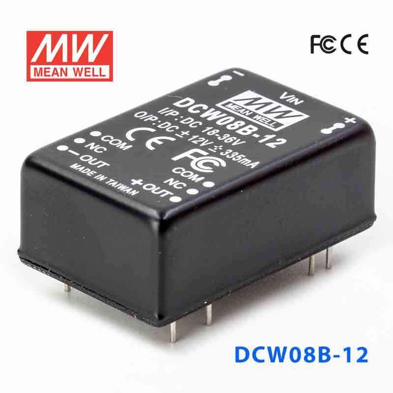 Mean Well DCW08B-12 DC-DC Converter - 8W - 18~36V in ±12V out 335mA