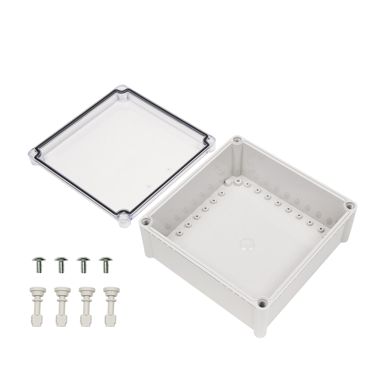 Boxco S-Series 280x280x130mm Plastic Enclosure, IP67, IK08, PC, Transparent Cover, Screw Type - PHOTO 2