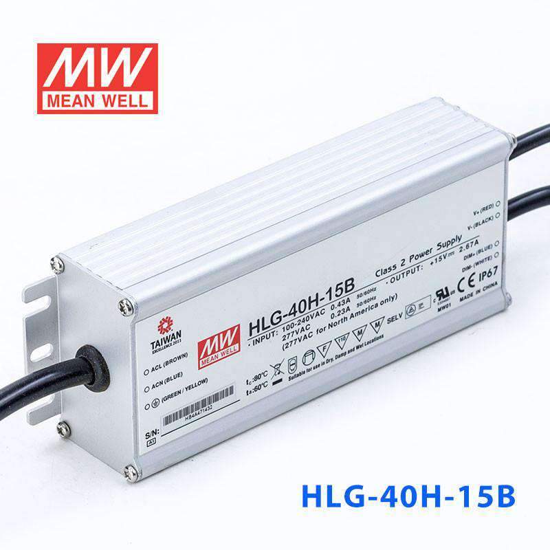Mean Well HLG-40H-15B Power Supply 40W 15V - Dimmable 2.67A - PHOTO 1