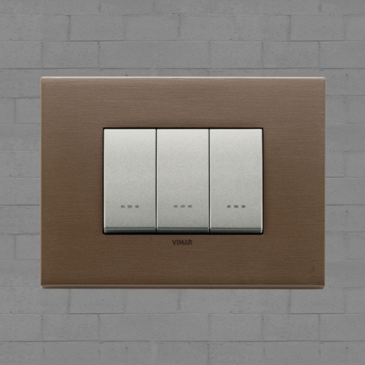 Vimar Eikon Metal 3 Gang Switch - Dark Bronze - 16A - PHOTO 3