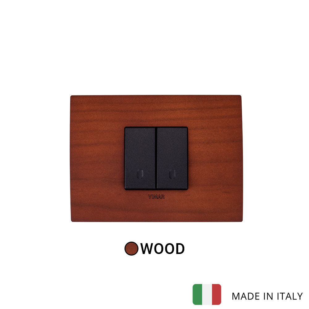 Vimar Arke Wood 2 Gang Switch - Cherry Wood - 16A - PHOTO 3
