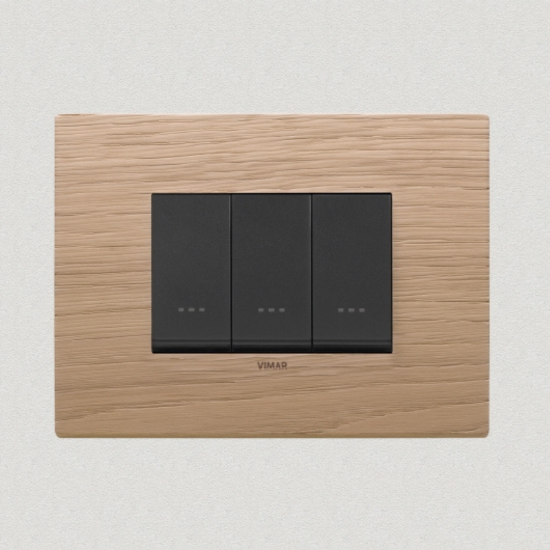 Vimar Eikon Wood 3 Gang Switch - Oak - 16A - PHOTO 9