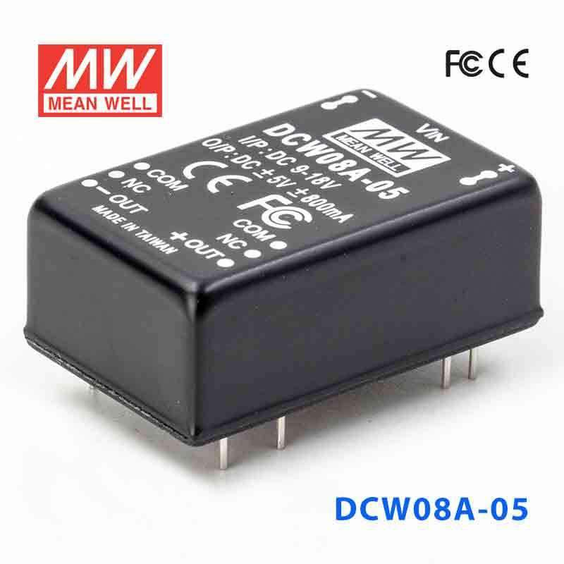 Mean Well DCW08A-05 DC-DC Converter - 8W - 9~18V in ±5V out 800mA