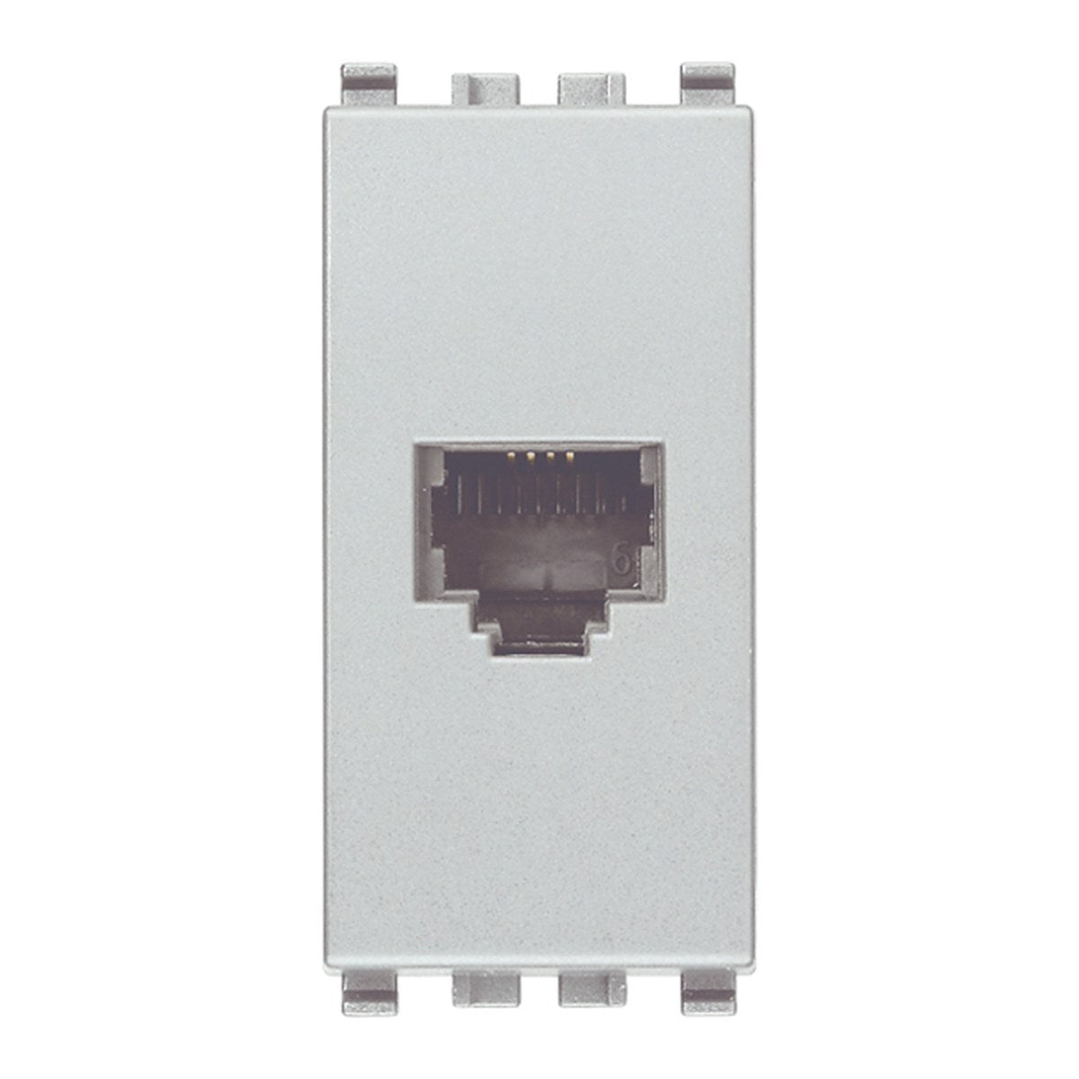 Eikon RJ11 Phone Jack 6/4 Silver