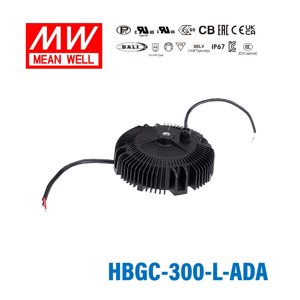 Mean Well HBGC-300-L-ADA Power Supply 300W 1400mA - Adjustable and DALI